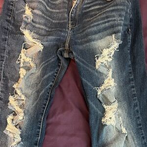 KanCan Blue Skinny Distressed Jeans